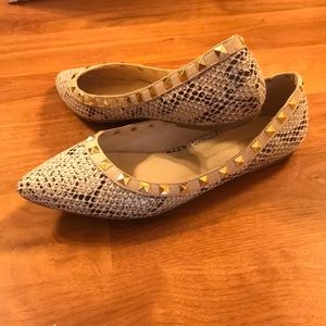 Wild Diva Rattlesnake Studded Flats